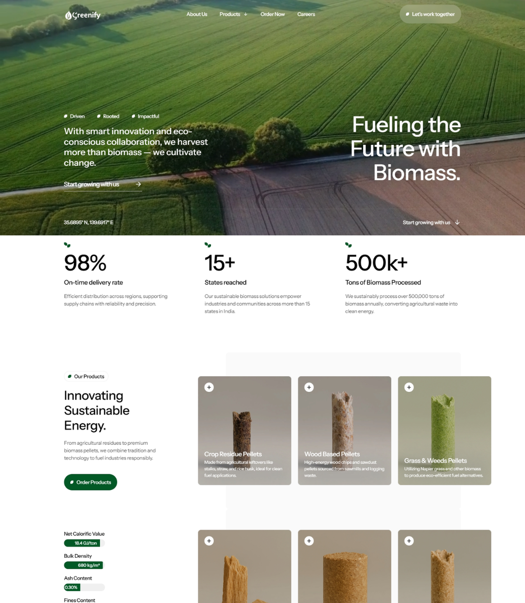 GoGreenify Biomass Fuel Website Preview